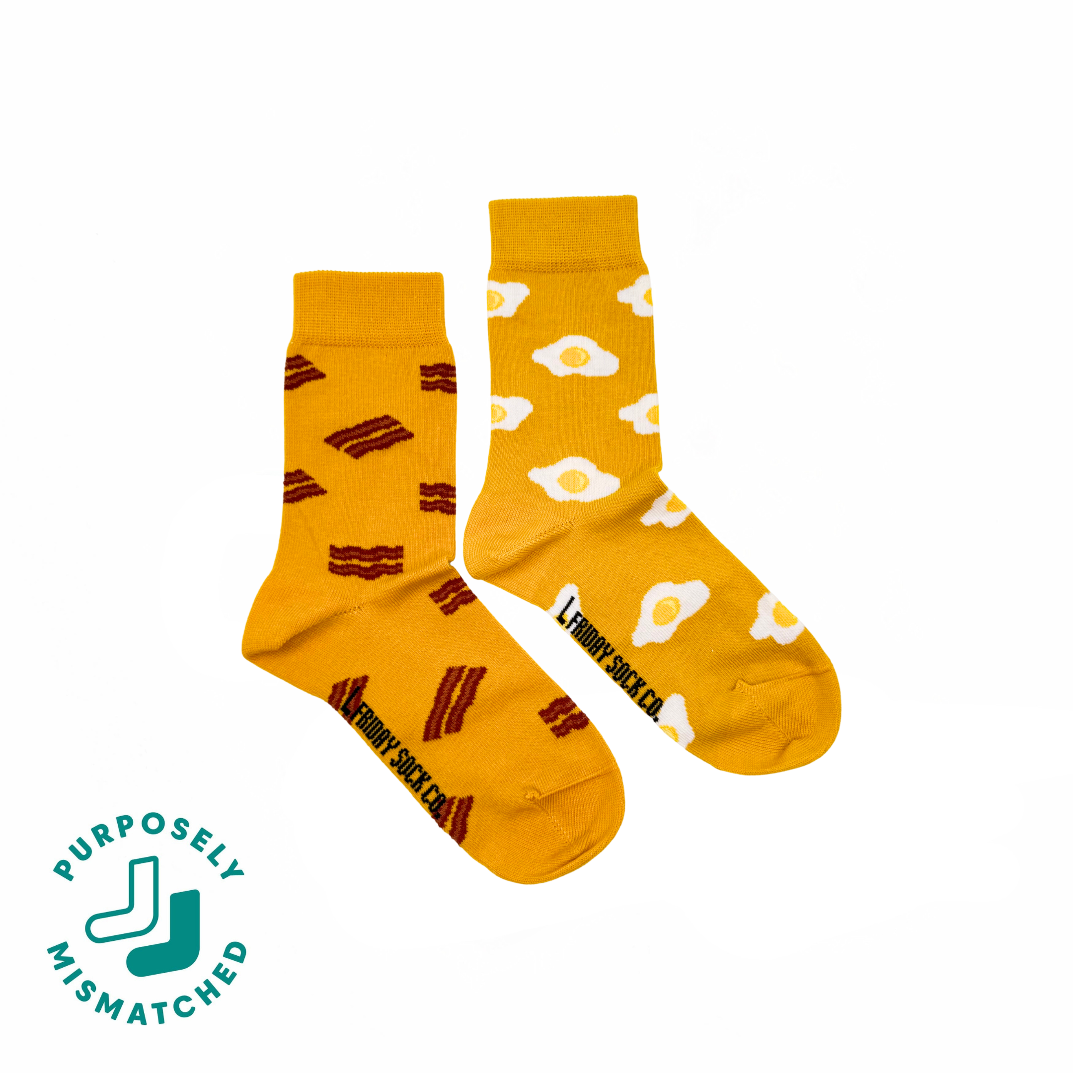 Friday Sock Co. - Chaussettes Jaunes Bacon & Œufs pour Enfants