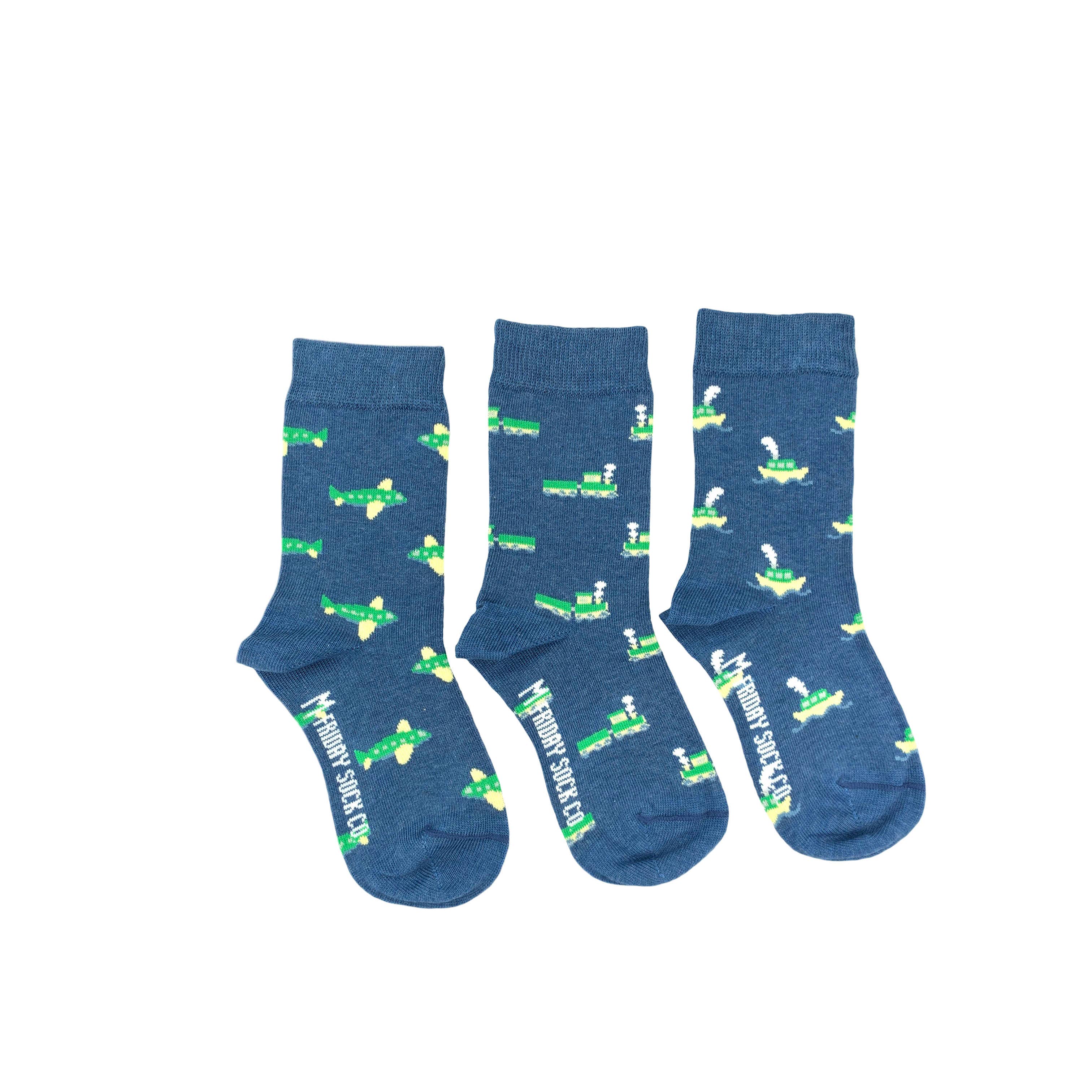 Friday Sock Co. - Chaussettes pour enfants | Avions, trains, bateau