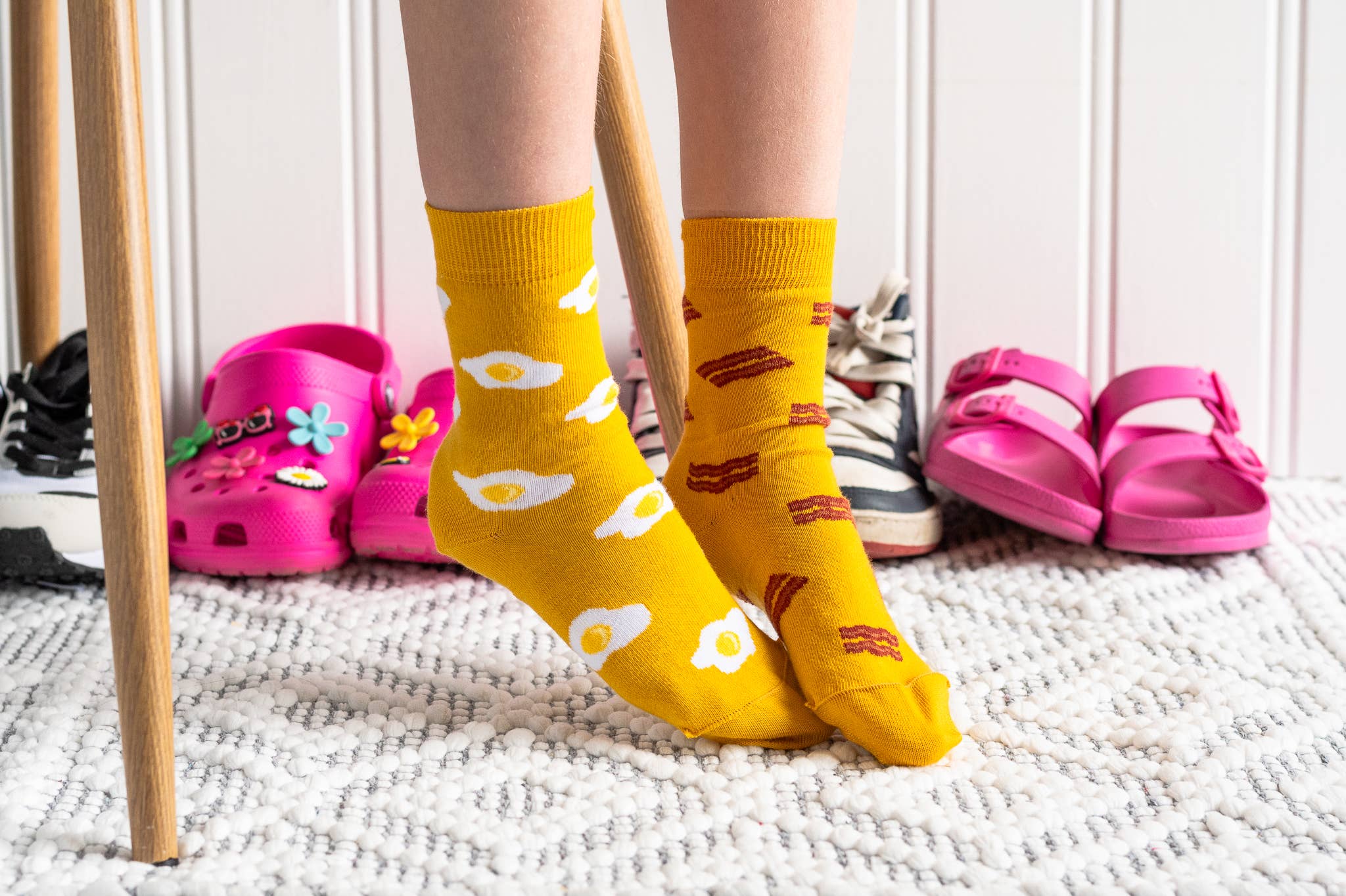 Friday Sock Co. - Chaussettes Jaunes Bacon & Œufs pour Enfants