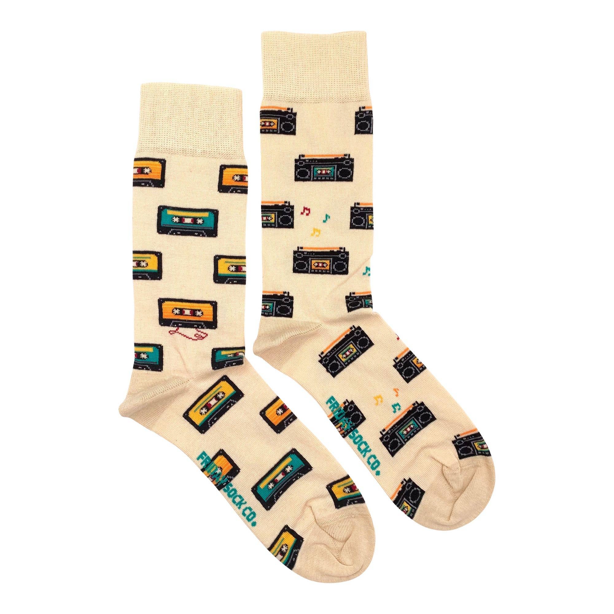 Friday Sock Co. - Chaussettes pour hommes | Cassette & Boom Box | Mismatched | Eco