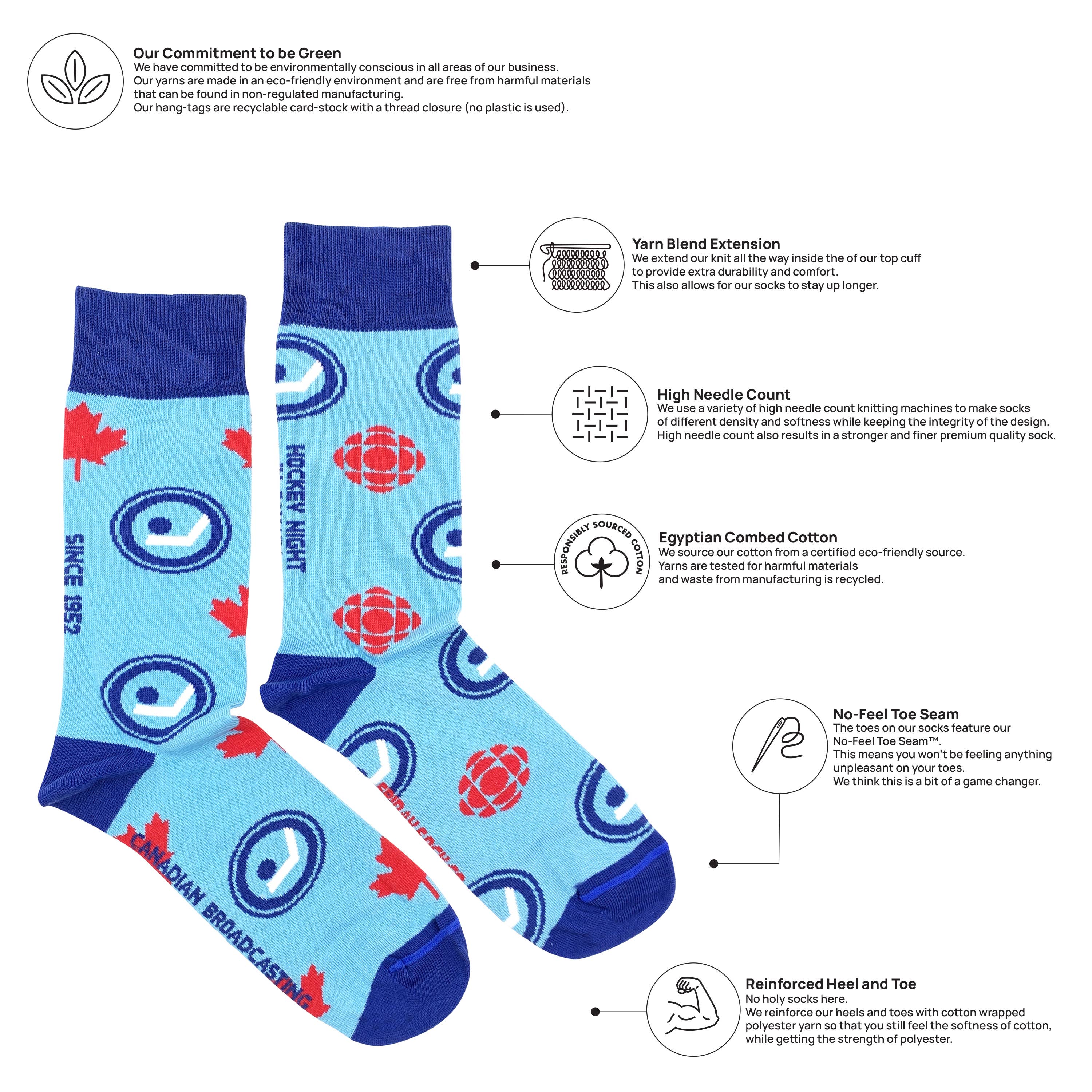 Friday Sock Co. - Chaussettes CBC Hockey Night in Canada pour hommes