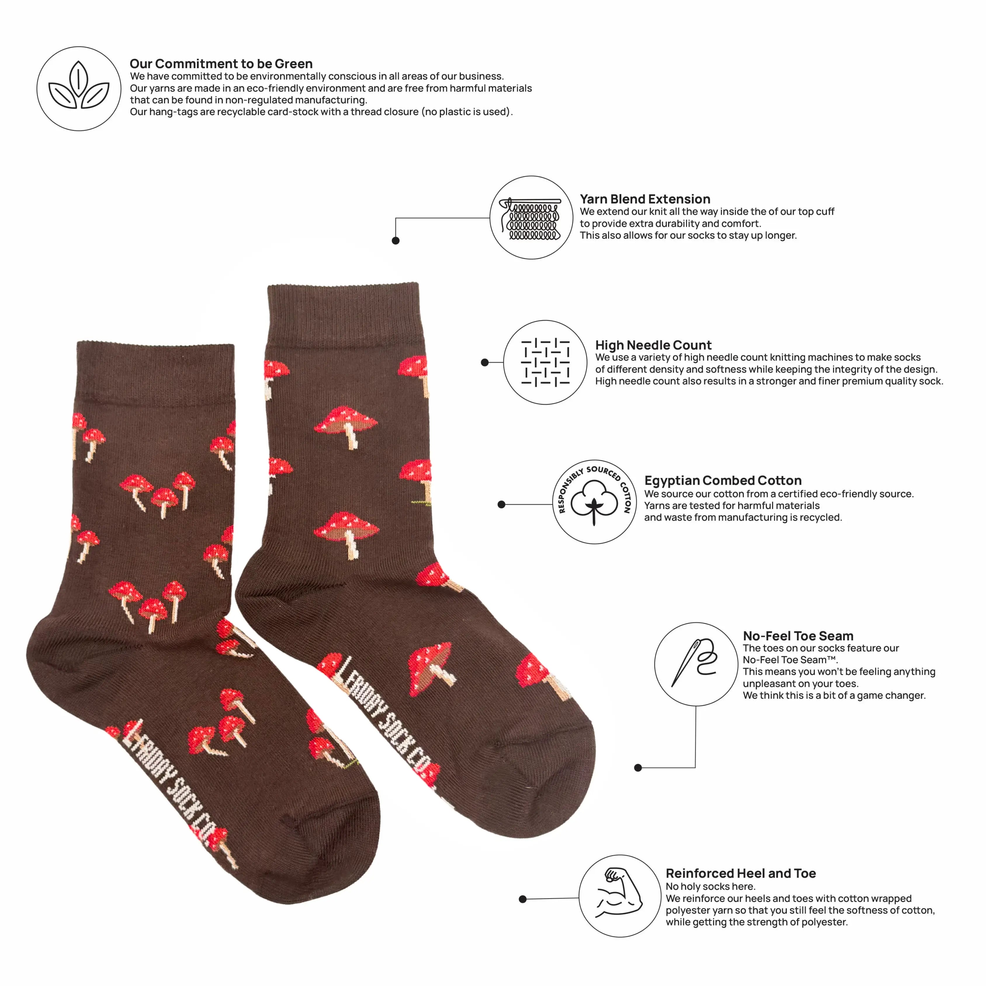 Friday Sock Co. - Chaussettes Champignon pour Enfant