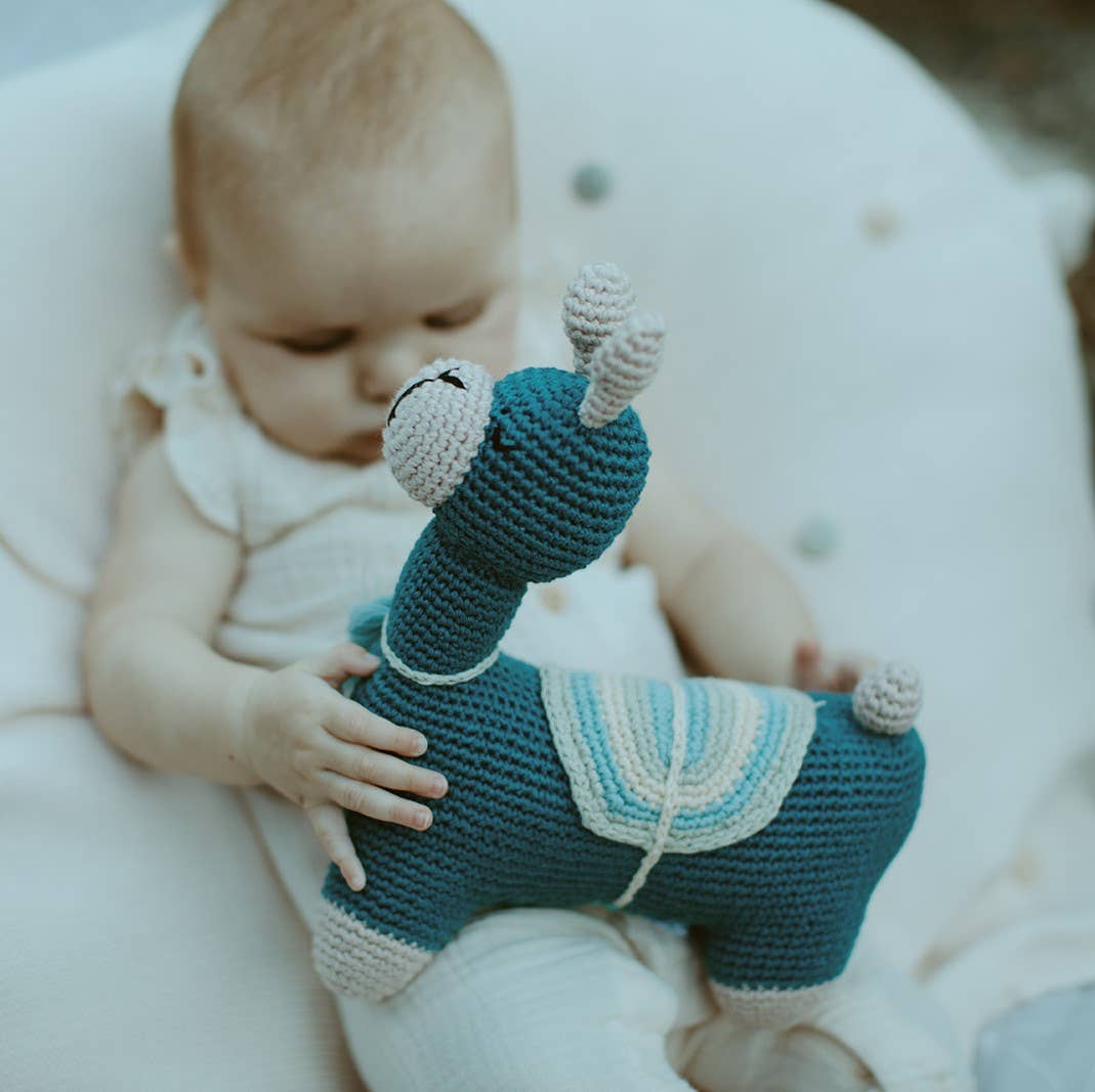 Jouet pour enfants en forme de lama en coton bio