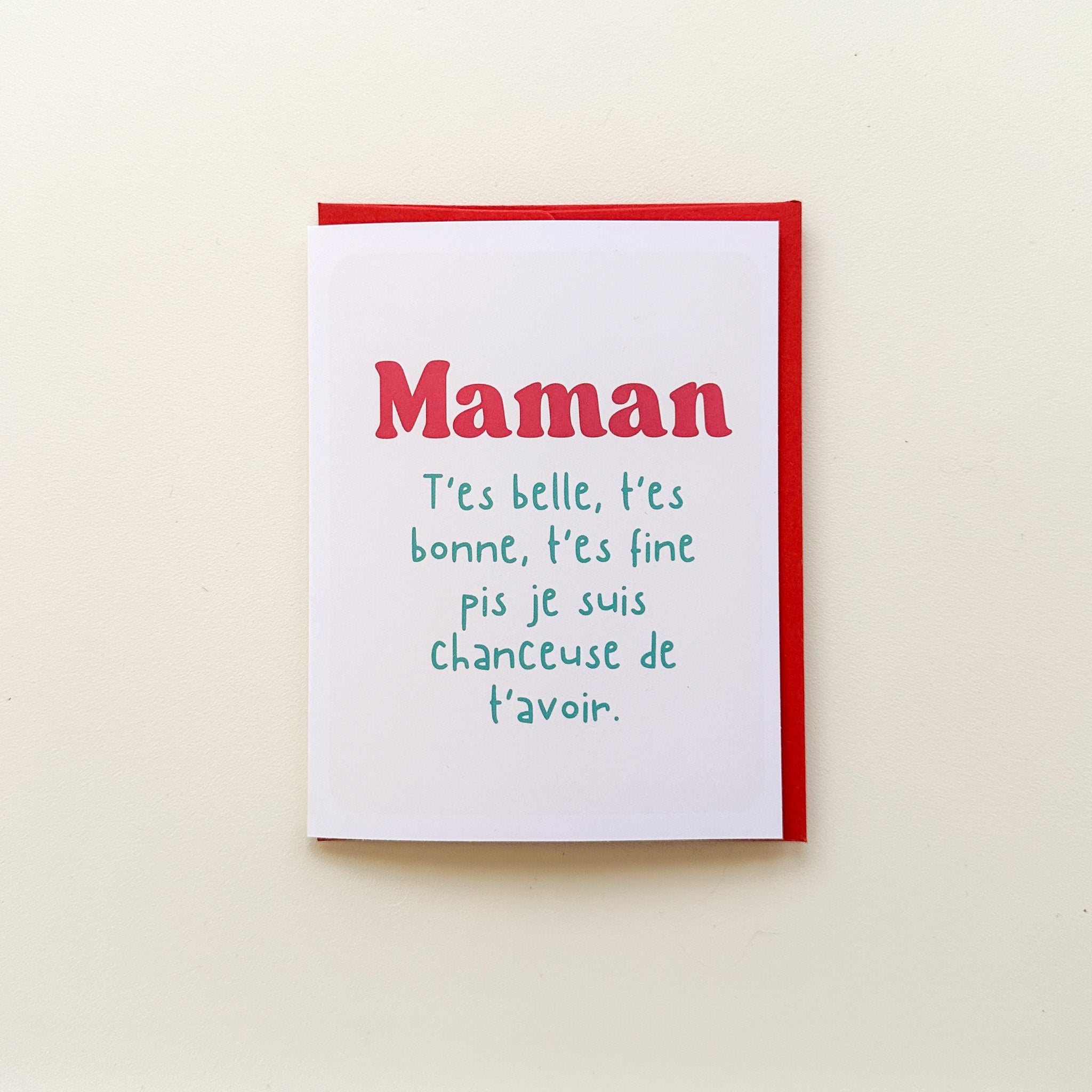 Carte de voeux - Maman je suis chanceuse.