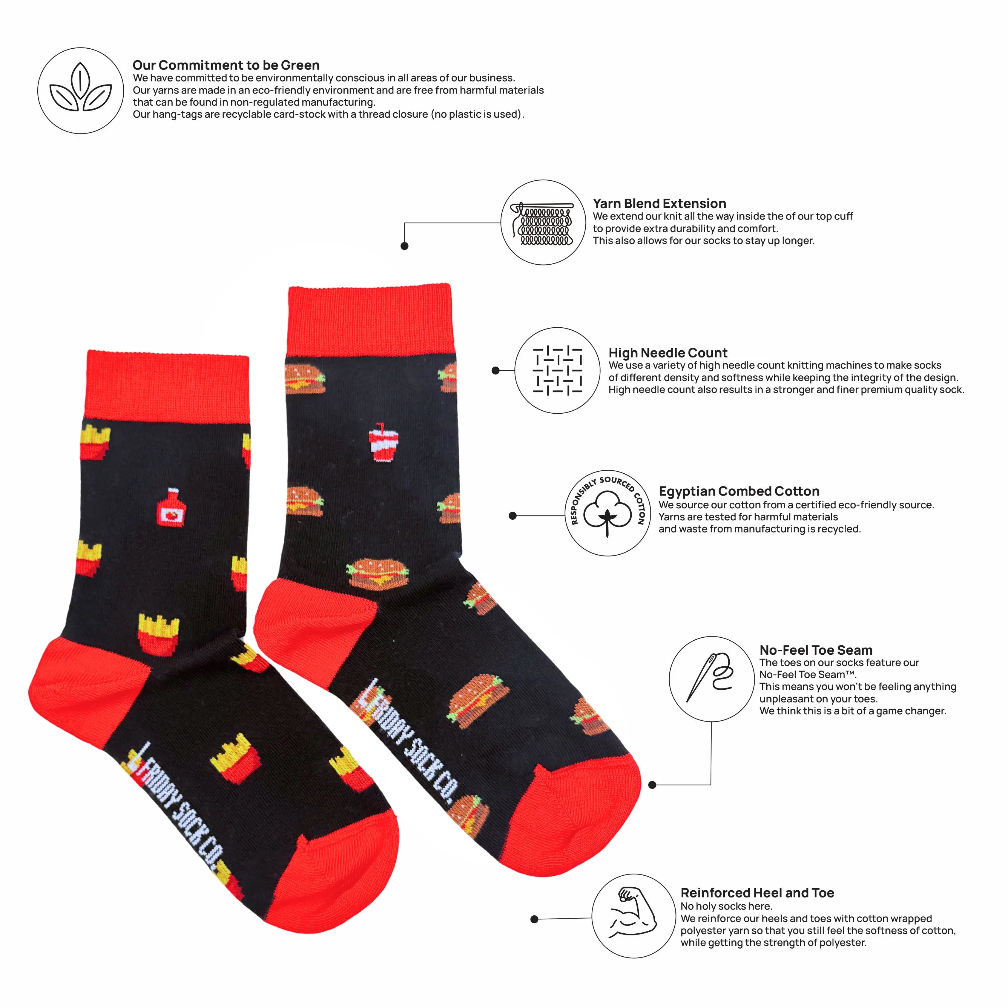Friday Sock Co. - Chaussettes Burger pour Enfants
