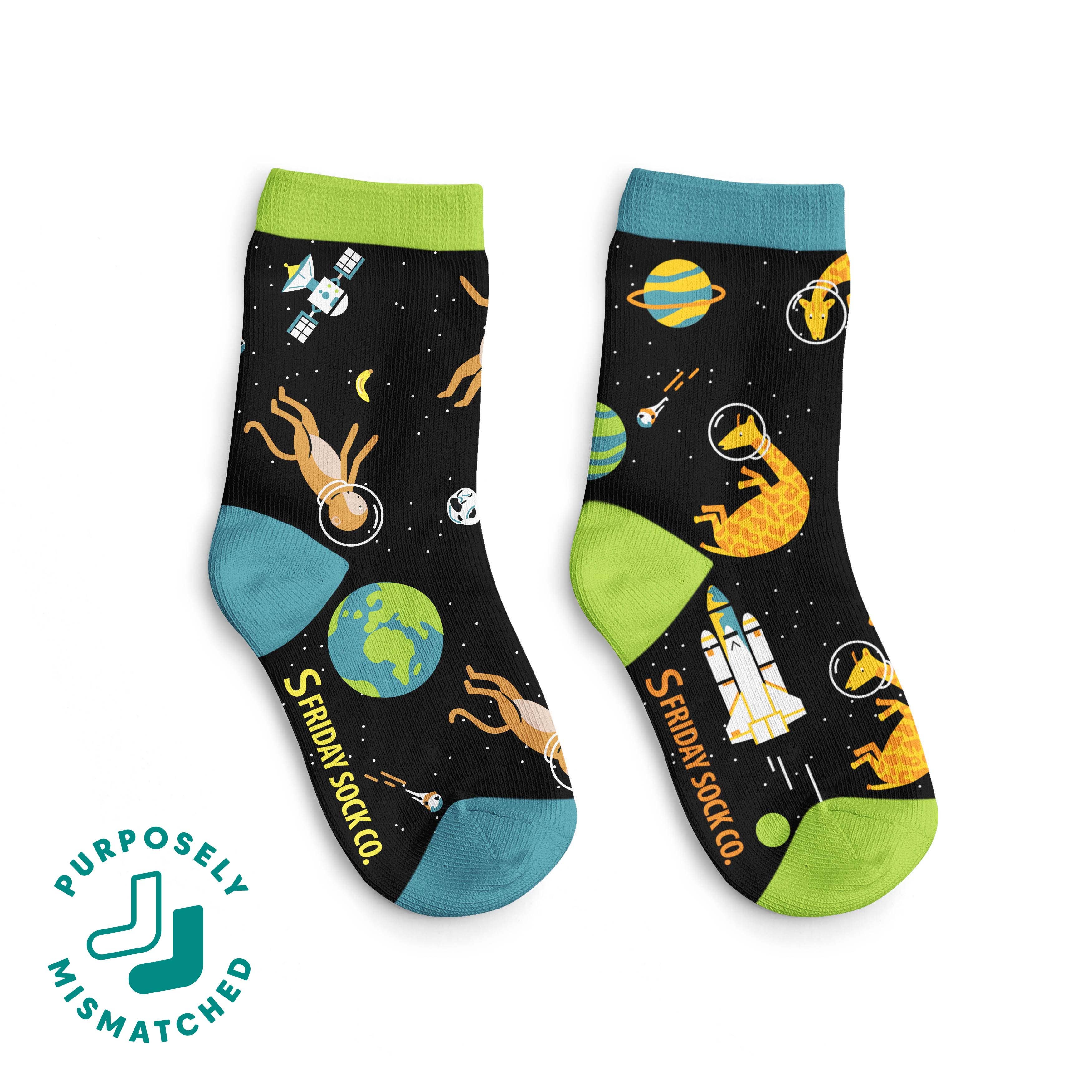 Friday Sock Co. - Chaussettes pour enfants - animaux astronautes