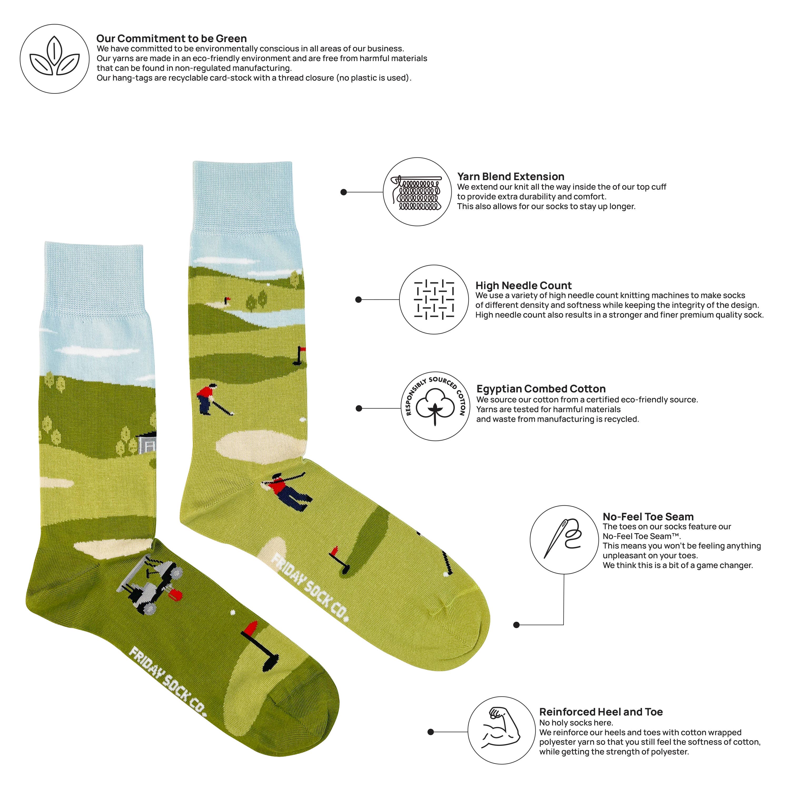 Friday Sock Co. - Chaussettes pour hommes - Golf