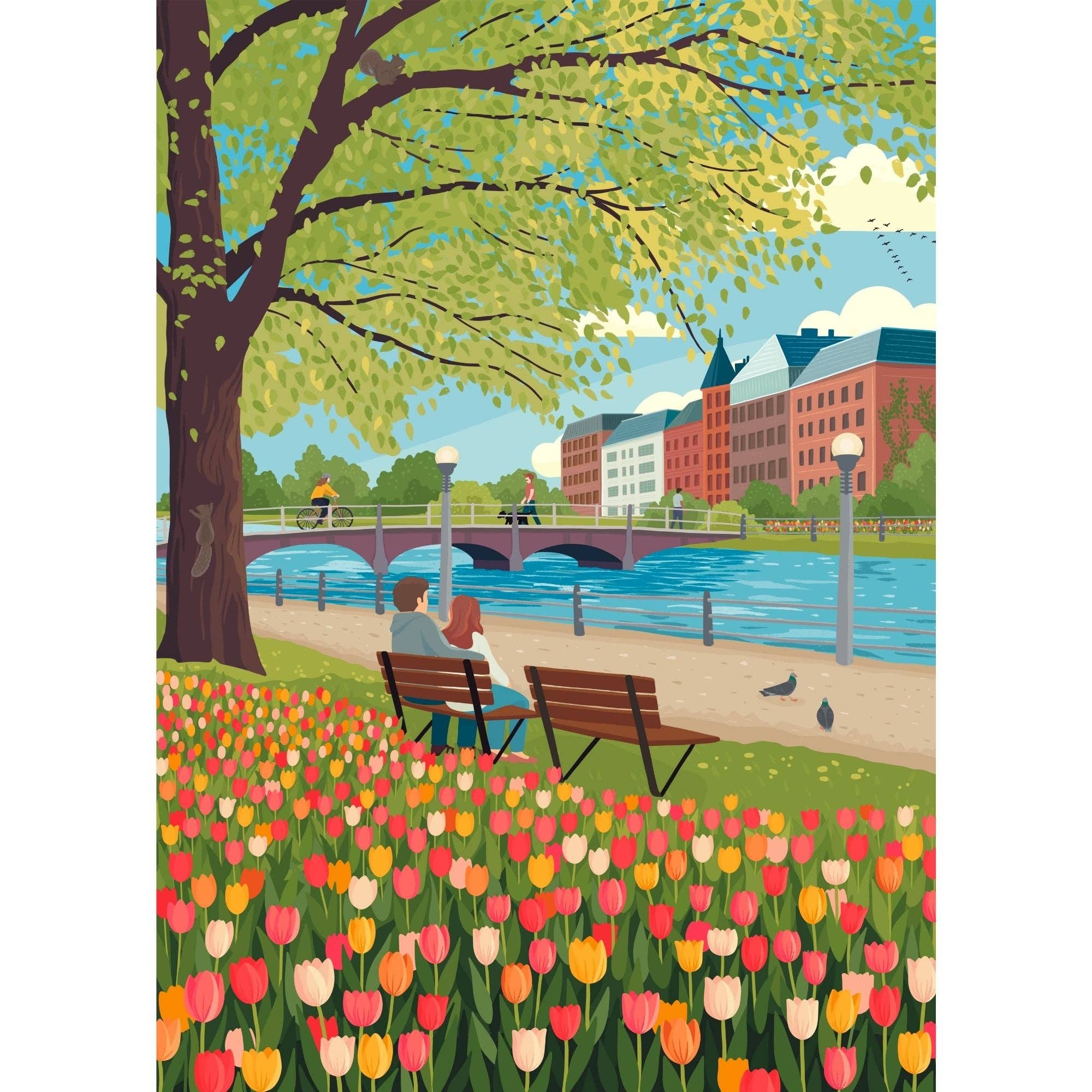 Villager Puzzles - Saison des tulipes | Puzzle de 500 pièces | Conçu au Canada