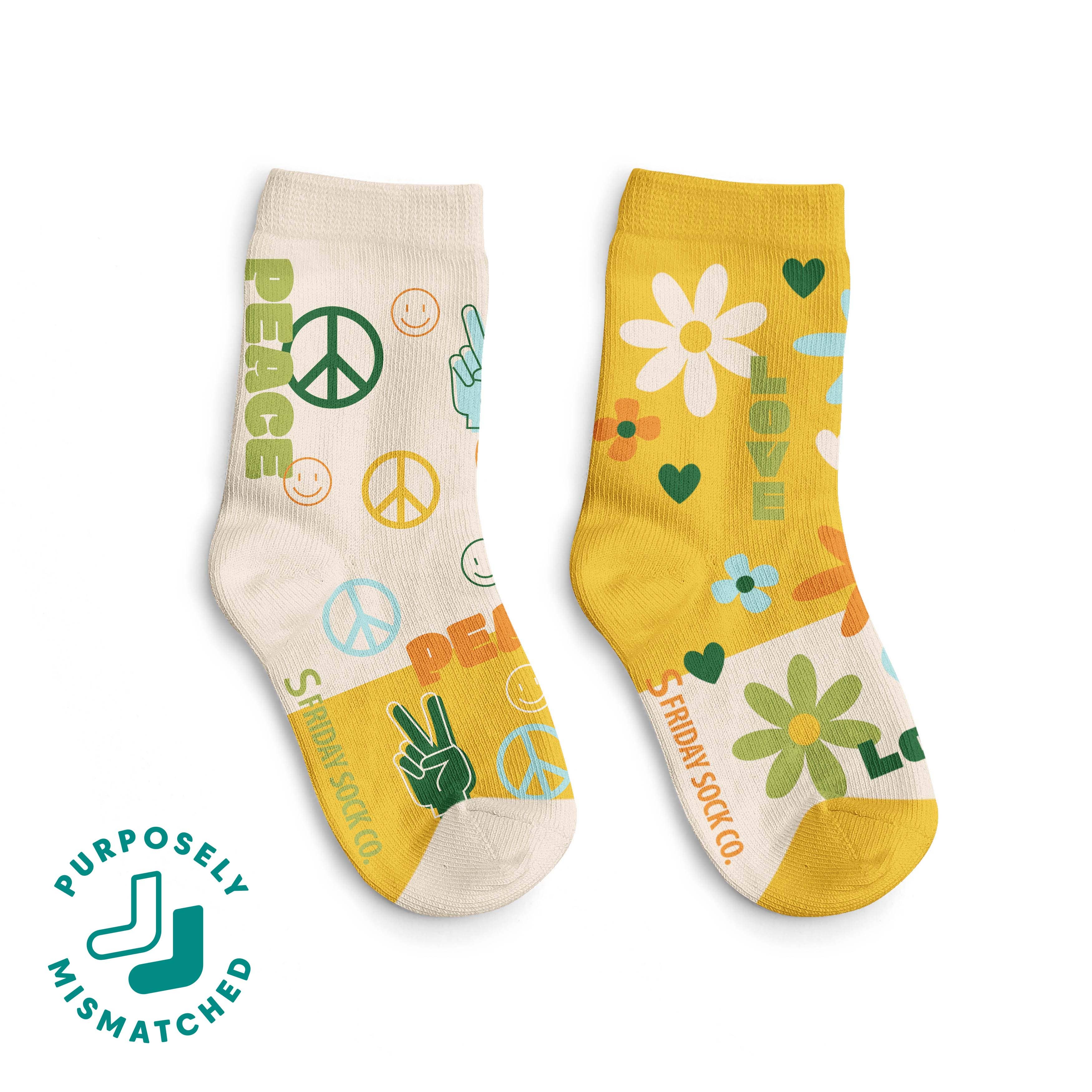 Friday Sock Co. - Chaussettes pour enfants - Peace and Love