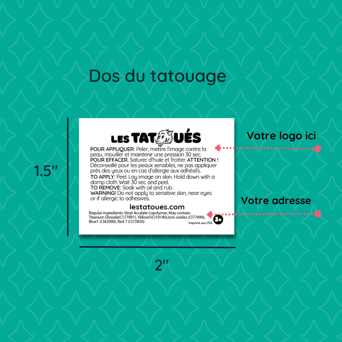 Custom tattoos 1.5 X2 in