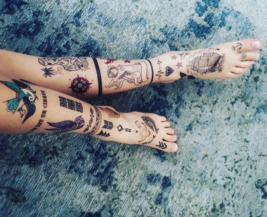 tattoos temporaires jambes