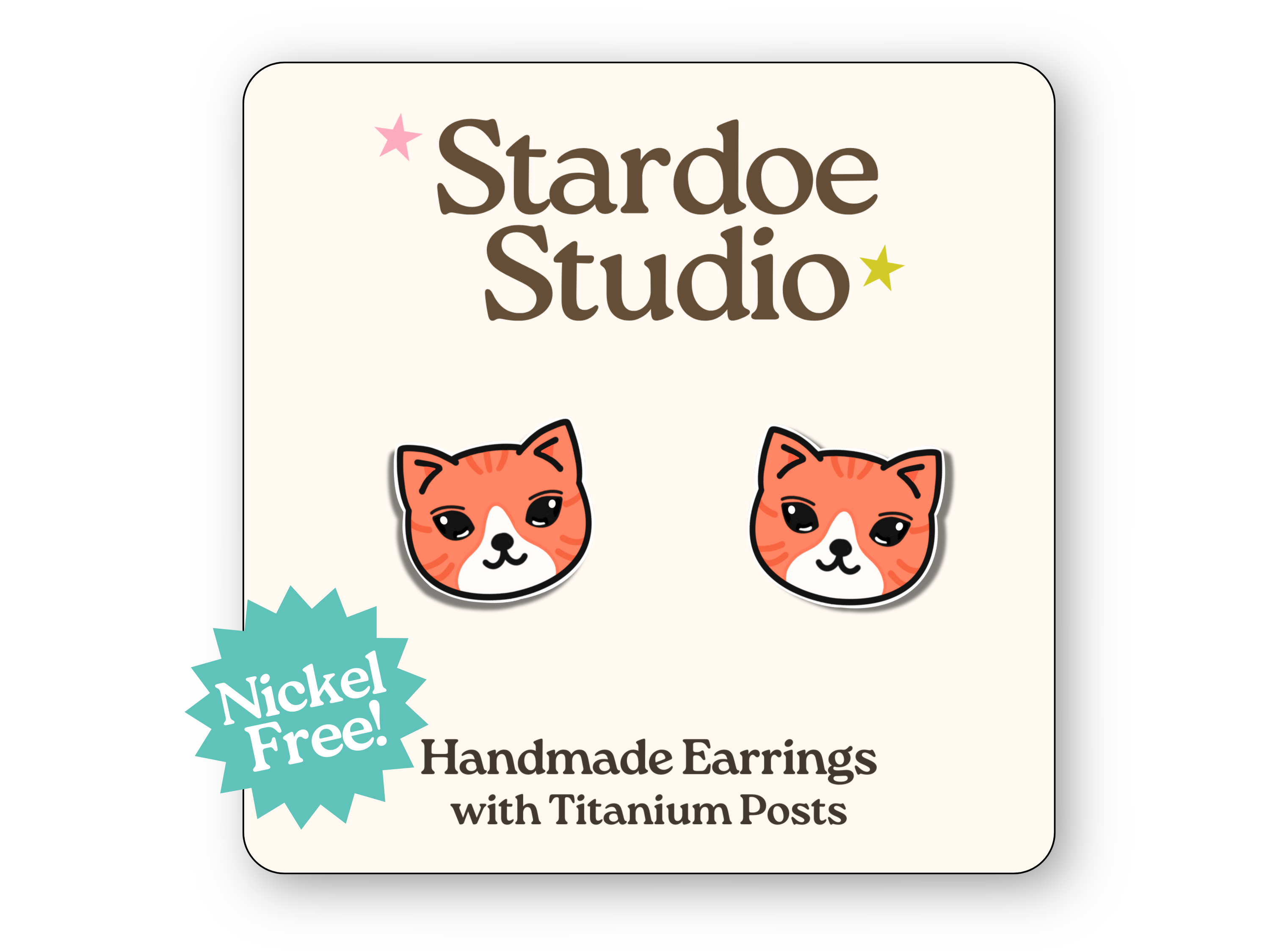 Stardoe Studio - Boucles d'oreilles Orange Cat