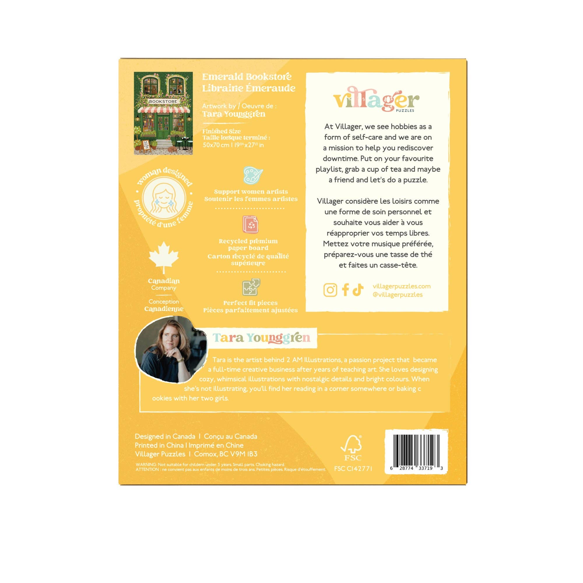 Villager Puzzles - Librairie Émeraude | Puzzle de 1000 pièces | Conçu au Canada