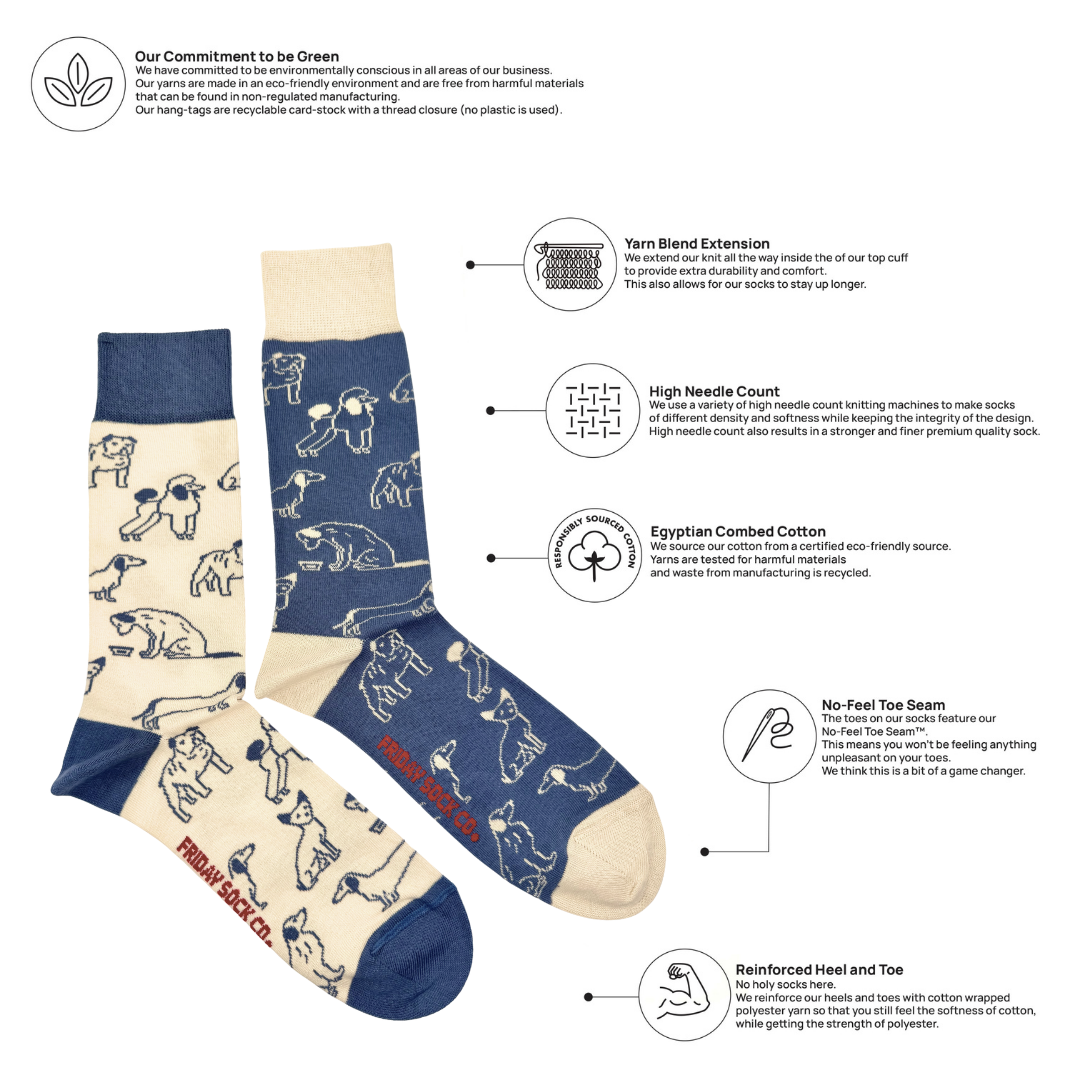 Friday Sock Co. - Chaussettes dépareillées pour hommes "Dogs This Did Good", les chaussettes redonnent