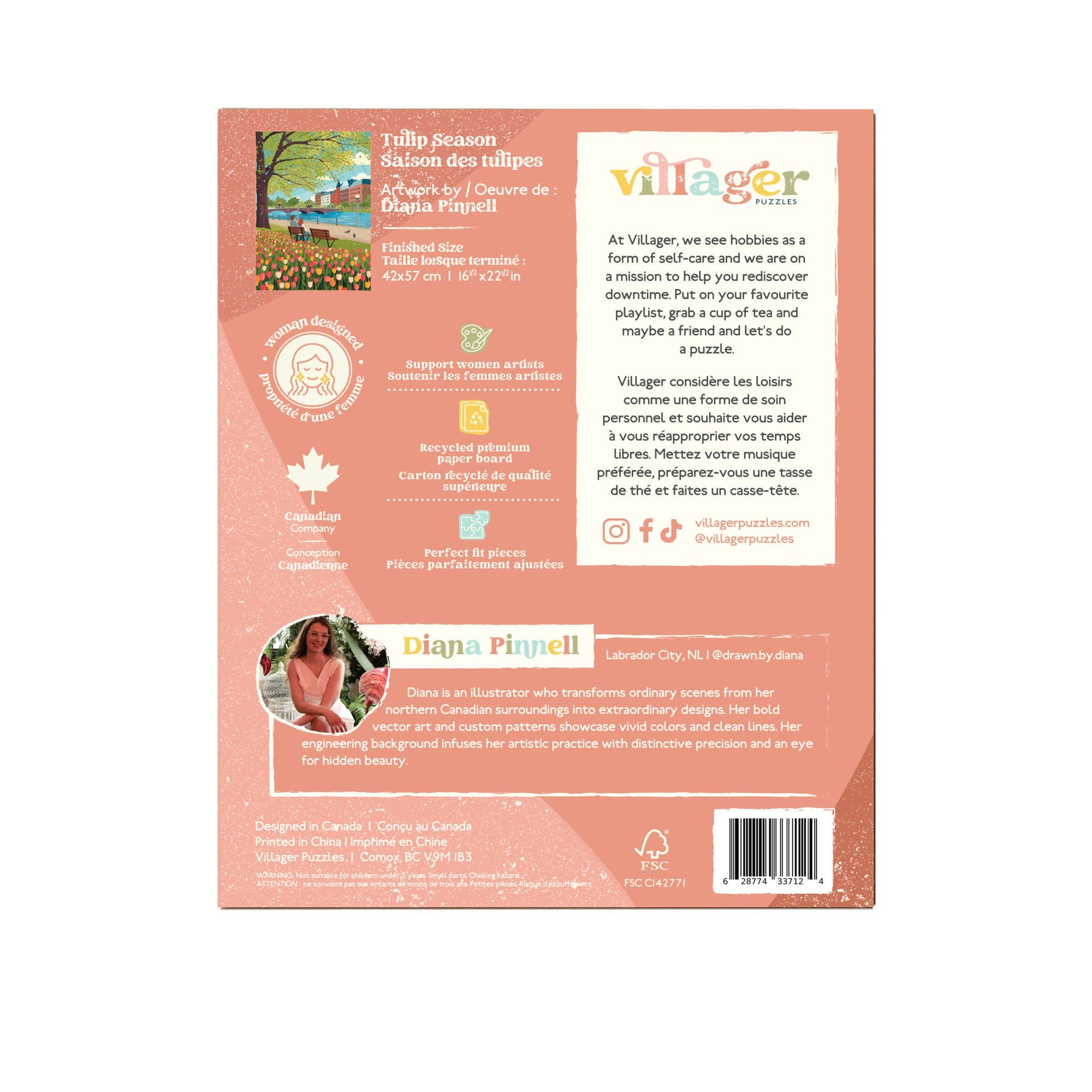 Villager Puzzles - Saison des tulipes | Puzzle de 500 pièces | Conçu au Canada