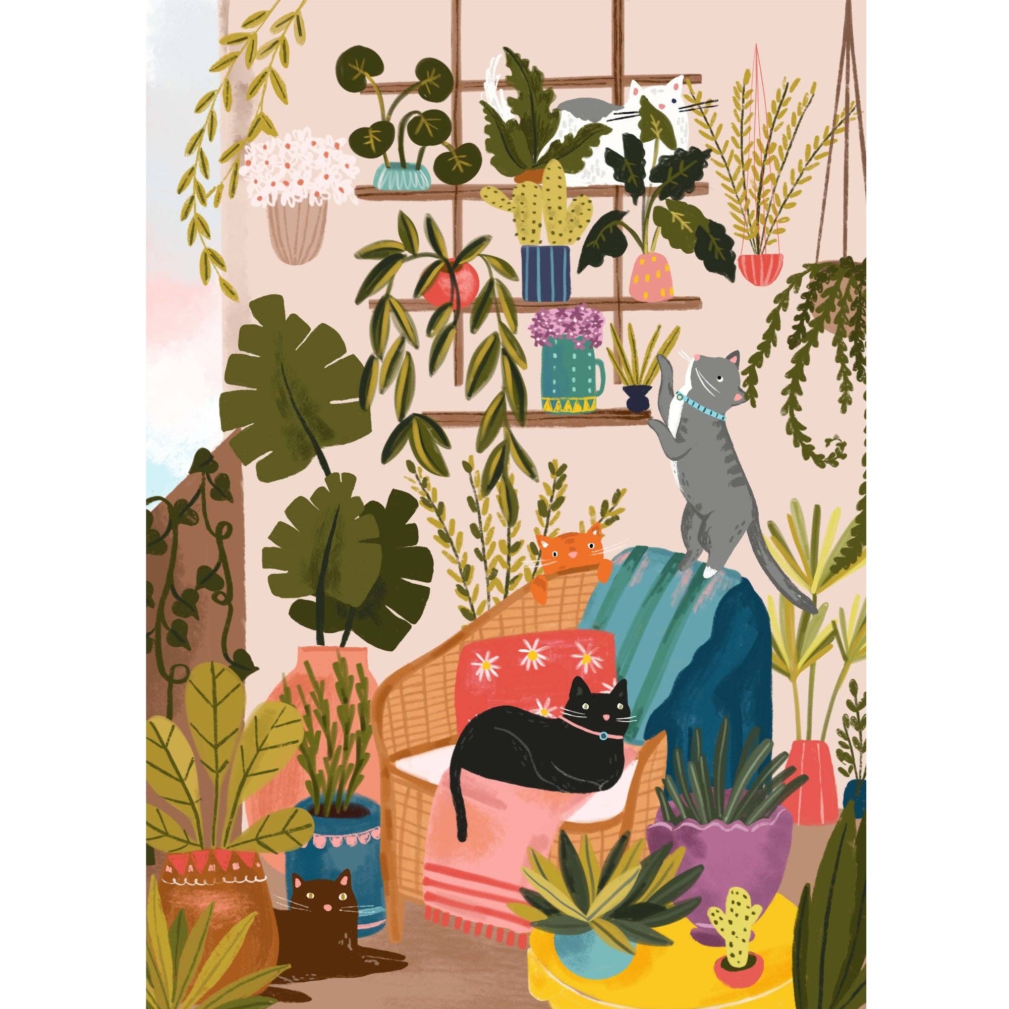 Villager Puzzles - Chats de Balcon | Puzzle de 1000 pièces pour adultes | Conçu au Canada par Laura Konyndyk