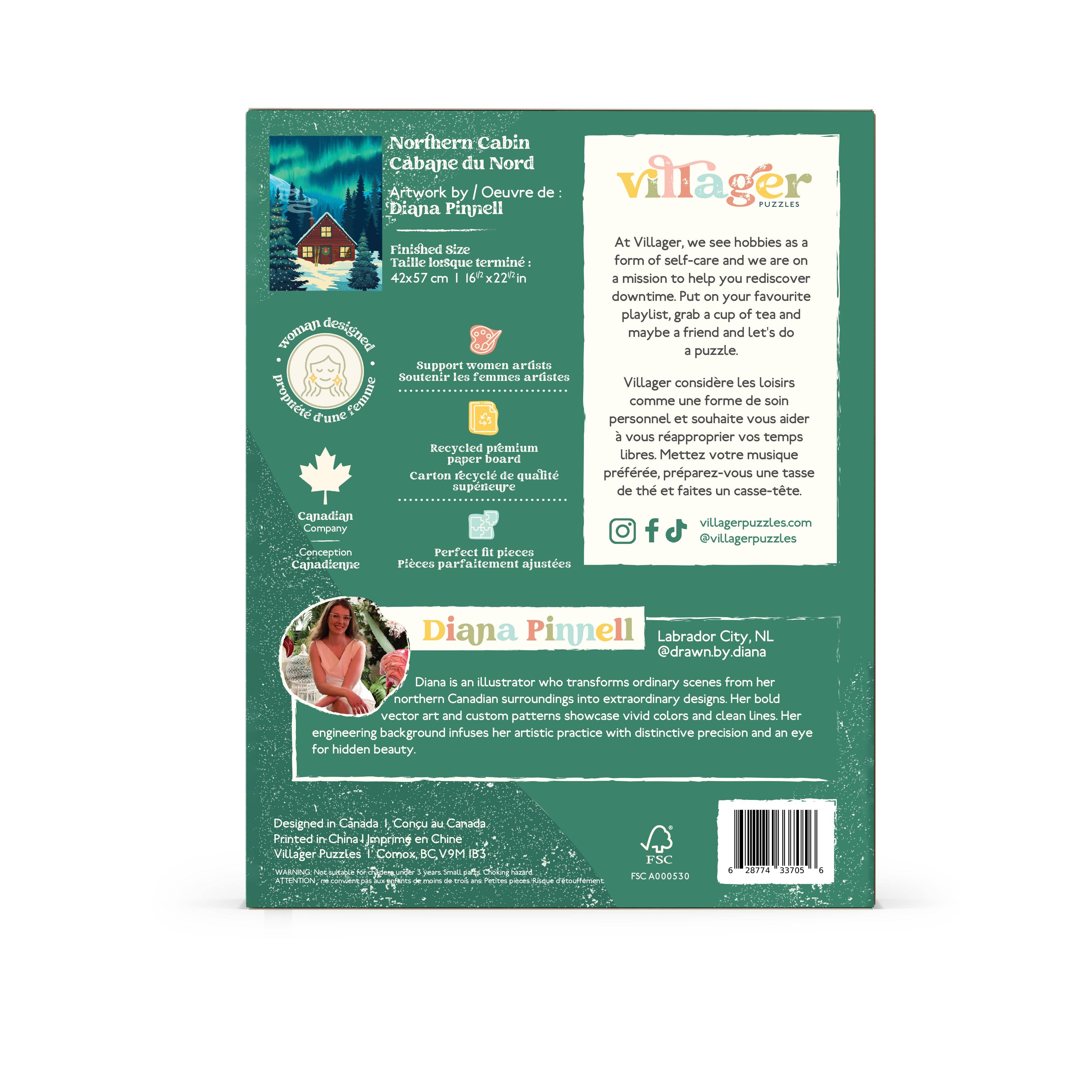 Villager Puzzles - Cabane du Nord | Puzzle de 500 pièces | Conçu au Canada
