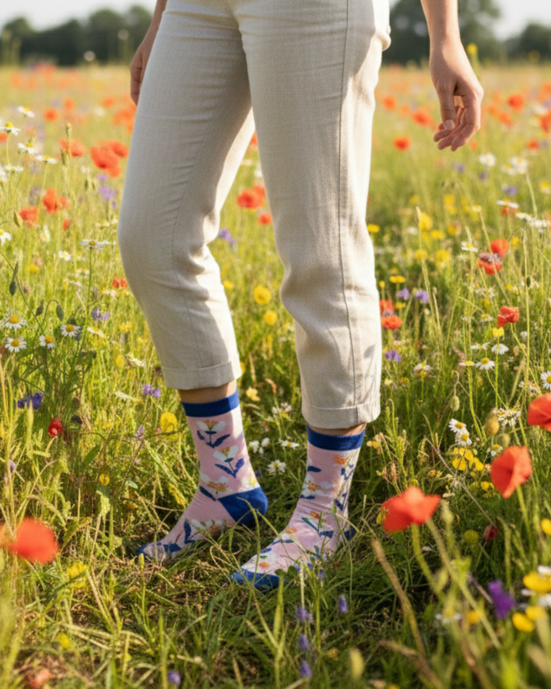 Friday Sock Co. - Chaussettes dépareillées modernes pour femmes Jasmine - Cadeau floral