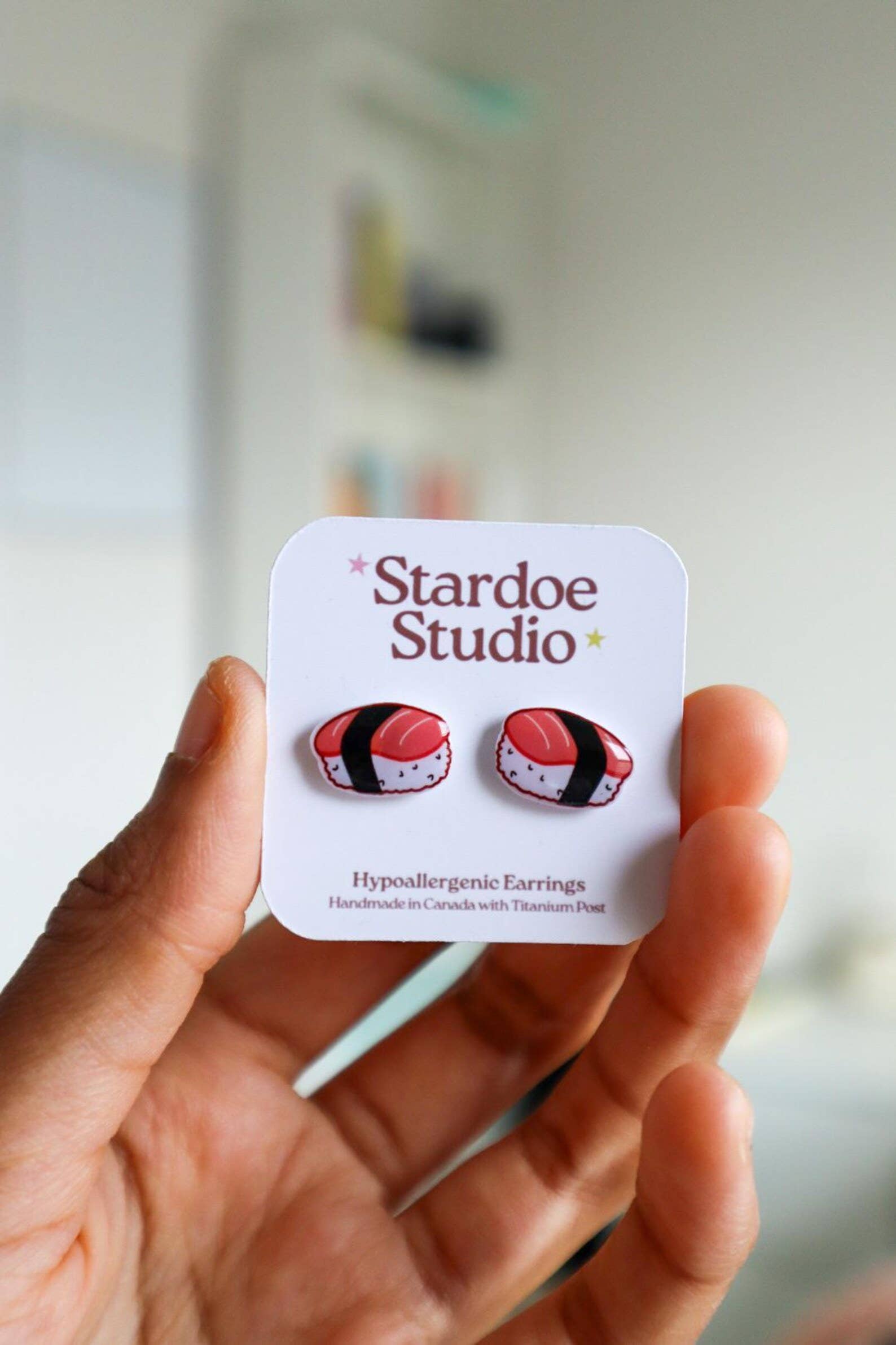 Stardoe Studio - Boucles d'oreilles Sushi Salmon Nigiri