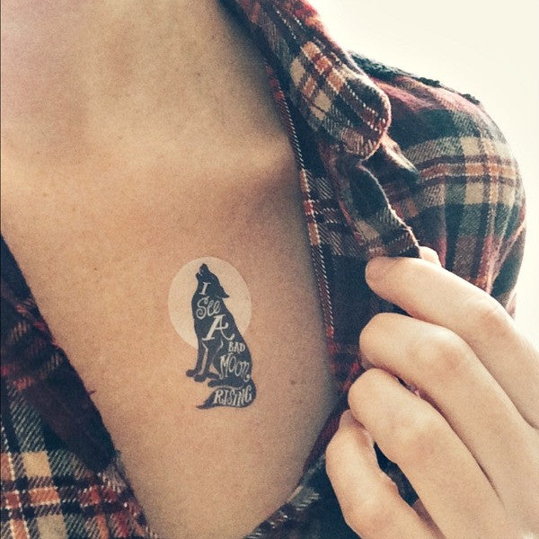 tatouage temporaire loup