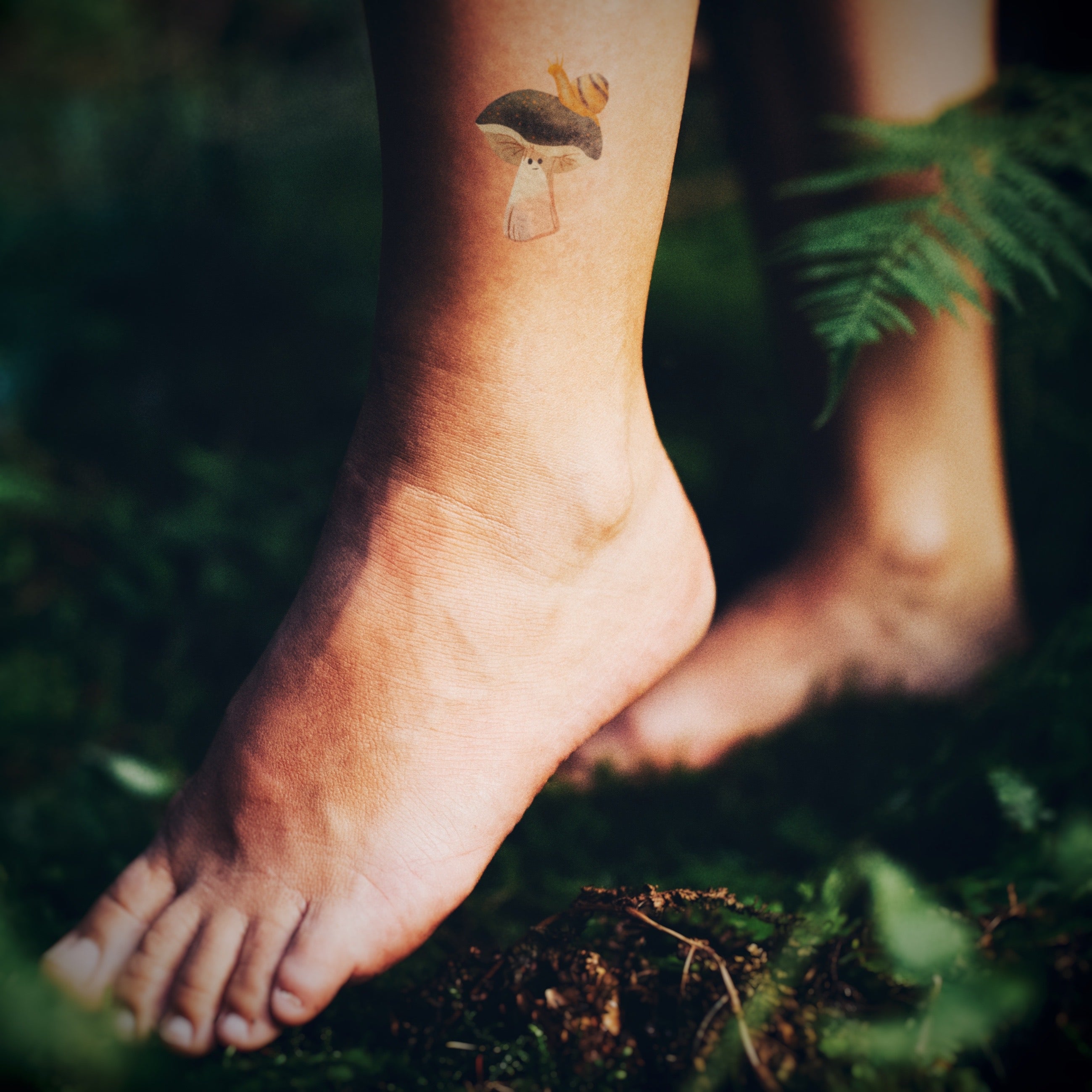 tatouages temporaires champignons et feuilles d'automne